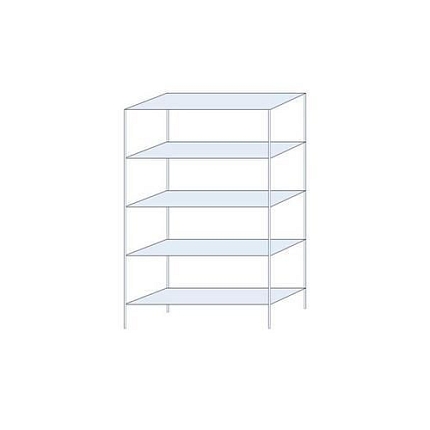 Kovový regál Perun, základní, 200 x 120 x 40 cm, 1 025 kg, 5 polic, pozink