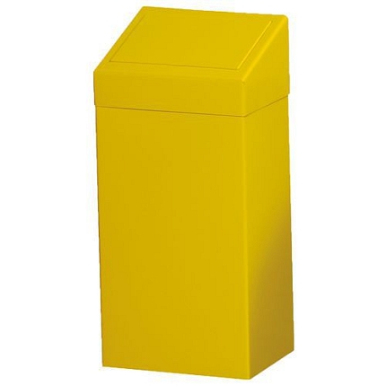 Kovový odpadkový koš na tříděný odpad, objem 50 l, žlutý