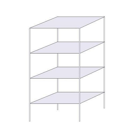 Drátěný regál Hefaistos, základní, 180 x 90,7 x 61 cm, 200 kg, 4 police, stříbrný