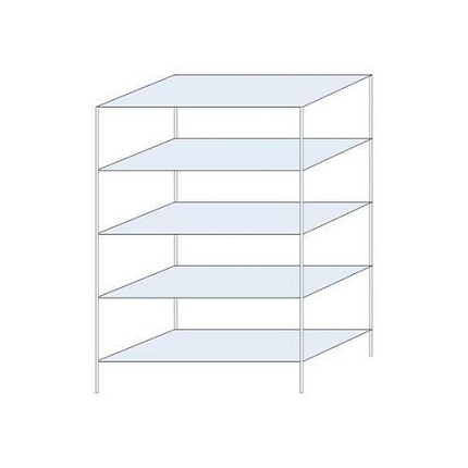 Kovový regál Tauret, základní 200 x 130 x 60 cm, 1 200 kg, 5 polic, pozink