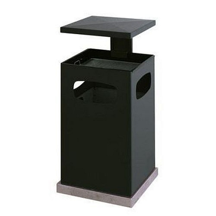 Kovový venkovní odpadkový koš s popelníkem, objem 70 l, antracitový