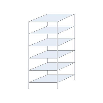 Kovový regál Ogmios, základní, 250 x 100 x 80 cm, 1 700 kg, 6 polic, 150 kg/police, pozink