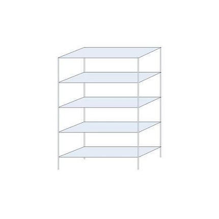 Kovový regál Taranis, základní, 200 x 130 x 50 cm, 2 330 kg, 5 polic, stříbrný