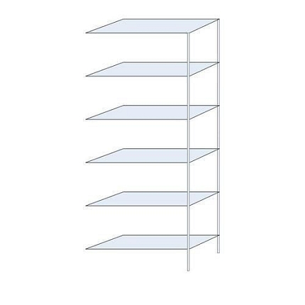 Kovový regál Tauret, přístavbový 250 x 100 x 40 cm, 1 200 kg, 6 polic, pozink