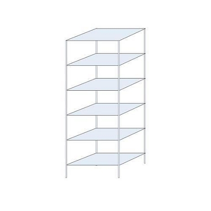 Kovový regál Perun, základní 250 x 90 x 60 cm, 900 kg, 6 polic, pozink