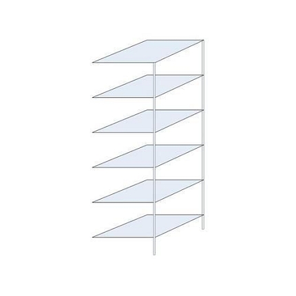 Kovový regál Taranis, přístavbový, 250 x 75 x 80 cm, 660 kg, 6 polic, stříbrný
