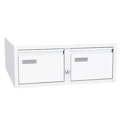 Samostatná dvouřadá kovová lístkovnice A5 Severn, 2 zásuvky, bílá