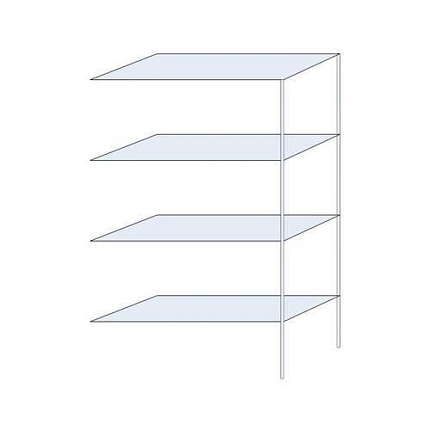 Kovový regál Andras, přístavbový, 250 x 150 x 60 cm, 1 600 kg, 4 police, pozink