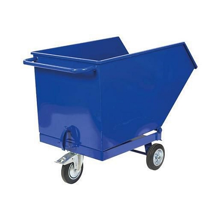 Pojízdný výklopný kontejner, objem 400 l, modrý