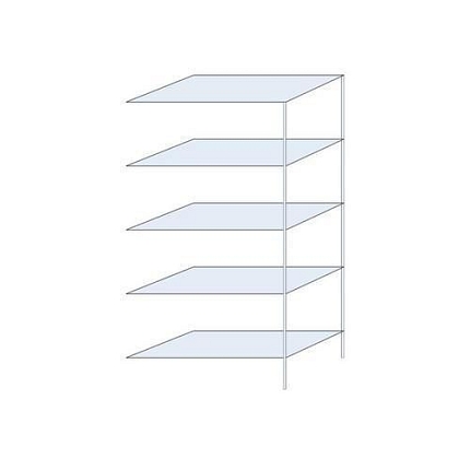 Kovový regál Tauret, přístavbový 200 x 100 x 50 cm, 1 200 kg, 5 polic, pozink