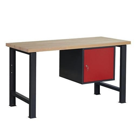 Dílenský stůl Weld se skříňkou 41 cm, 84 x 150 x 68,5 cm, antracit