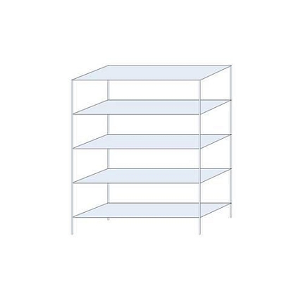 Kovový regál Perun, základní, 200 x 150 x 50 cm, 725 kg, 5 polic, pozink
