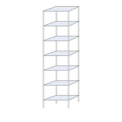 Kovový regál Ogmios, základní, 300 x 75 x 40 cm, 2 300 kg, 7 polic, 150 kg/police, pozink