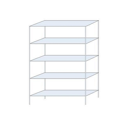 Kovový regál Tauret, základní 200 x 130 x 40 cm, 1 200 kg, 5 polic, pozink