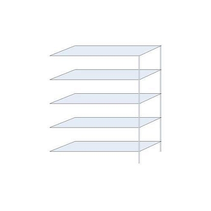 Kovový regál Perun, přístavbový, 200 x 150 x 50 cm, 725 kg, 5 polic, pozink