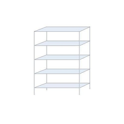 Kovový regál Taranis, základní, 200 x 130 x 40 cm, 1 460 kg, 5 polic, stříbrný