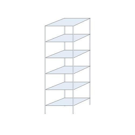 Kovový regál Taranis, základní, 250 x 75 x 60 cm, 1 320 kg, 6 polic, stříbrný