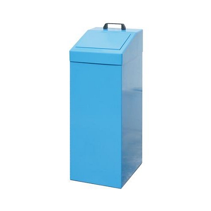 Kovový odpadkový koš na tříděný odpad, objem 100 l, modrý