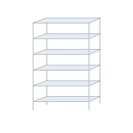 Kovový regál Perun, základní, 250 x 150 x 40 cm, 870 kg, 6 polic, pozink