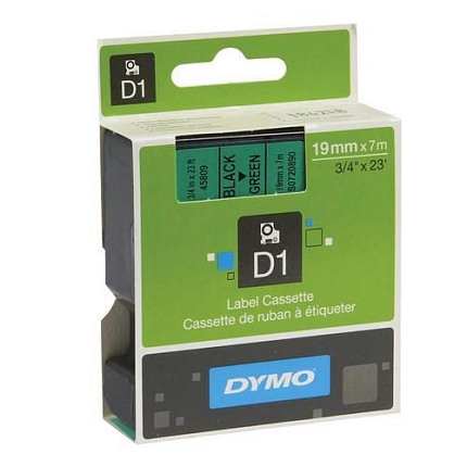 Páska D1, šířka 19 mm, zelená, černý tisk