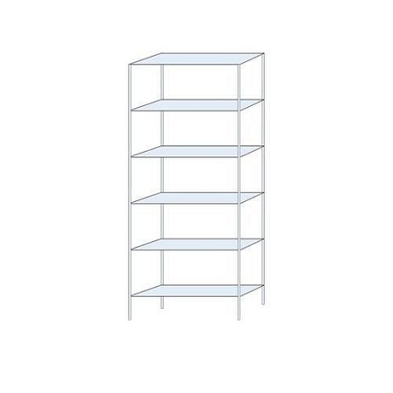 Kovový regál Taranis, základní, 250 x 100 x 30 cm, 1 960 kg, 6 polic, stříbrný