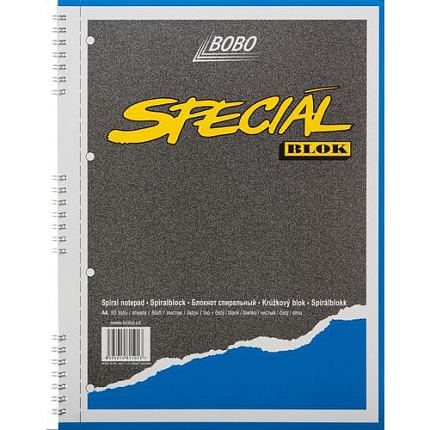 Blok A4 special s kovovou boční spirálou, čistý, 5 ks