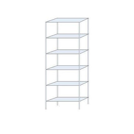 Kovový regál Perun, základní 250 x 90 x 32 cm, 1 680 kg, 6 polic, pozink