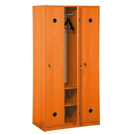 Dřevěná šatní skříň Jacob, 3 oddíly, třešeň