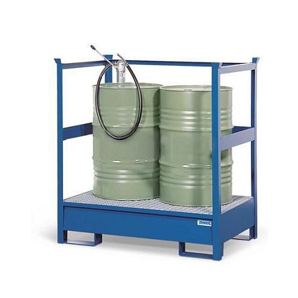 Stanice na nebezpečné látky na sudy 200 l, 2 sudy, lakovaná