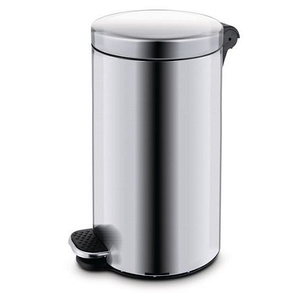 Kovový odpadkový koš Basic, objem 30 l, matný nerez
