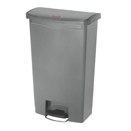 Plastový odpadkový koš Rubbermaid Front Step, objem 68 l, šedý