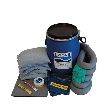 Stacionární havarijní souprava proti úniku kapalin, sorpční kapacita 47 l, univerzální