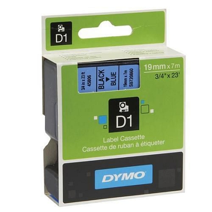 Páska D1, šířka 19 mm, modrá, černý tisk