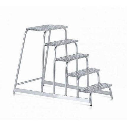 Hliníkové schůdky Zarges Base s plošinou, 5 stupňů