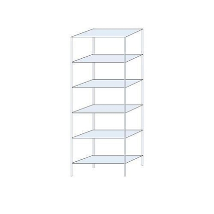 Kovový regál Perun, základní 250 x 90 x 40 cm, 1 410 kg, 6 polic, pozink