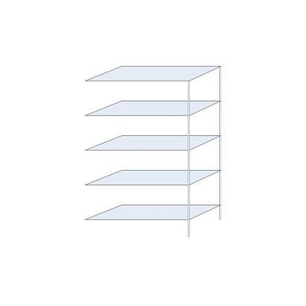 Kovový regál Perun, přístavbový, 200 x 120 x 50 cm, 1 025 kg, 5 polic, pozink