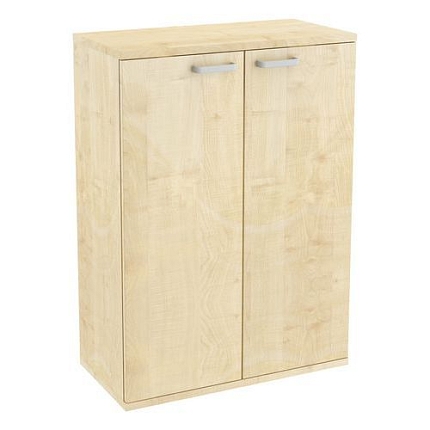 Střední široká skříň Abonent 113 x 80 x 40 cm, s dvířky, dezén javor