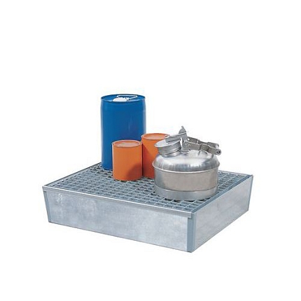 Kovová záchytná vana s roštem, pro 2 sudy, lakovaná
