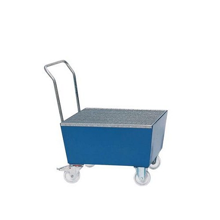 Pojízdná záchytná vana, na 1 sud, objem 200 l, pozink