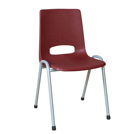 Plastová jídelní židle Pavlina Grey, bordó, šedá konstrukce