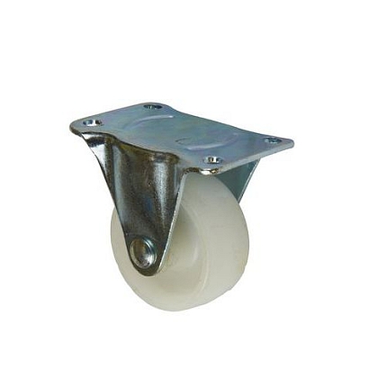 Polypropylenové transportní kolo s přírubou, průměr 50 mm, pevné, kluzné ložisko