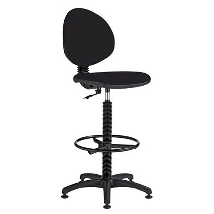 Zvýšená pracovní židle Stella s kluzáky, černá