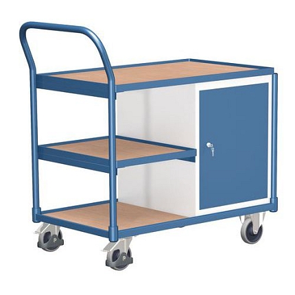 Dílenský vozík se skříňkou, 101 x 112,5 x 62,5 cm, modrý