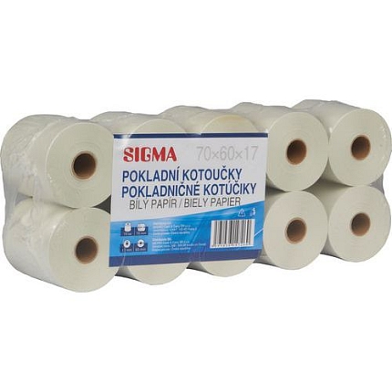 Papírový kotouček do pokladen a kalkulaček, jednovrstvý, 76 x 70 mm