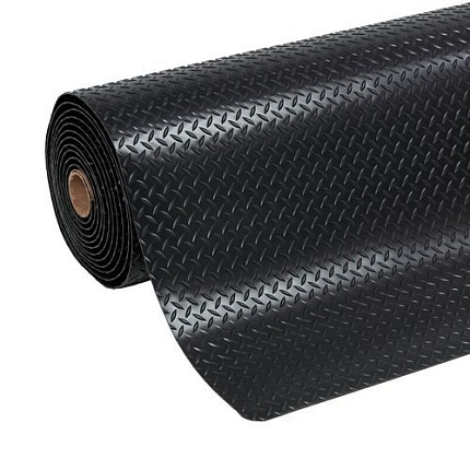 Protiúnavová průmyslová rohož s diamantovým povrchem, šířka 91 cm, metrážová, černá