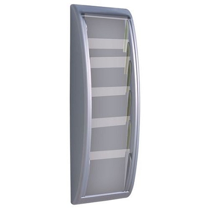 Závěsný držák na prospekty Marseille, 5 přihrádek, stříbrný