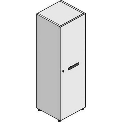 Vysoká úzká skříň System, 214 x 43 x 45 cm, s dvířky - pravé provedení, dezén buk