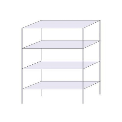 Drátěný regál Hefaistos, základní, 160 x 121,3 x 46 cm, 200 kg, 4 police, stříbrný