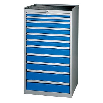 Dílenská zásuvková skříň, 135 x 72 x 70 cm, 11 zásuvek