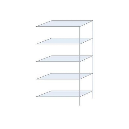 Kovový regál Tauret, přístavbový 200 x 100 x 40 cm, 1 200 kg, 5 polic, pozink